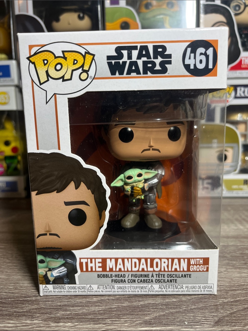 Funko Pop! The Mandalorian with Grogu - Green, Brown, Orange, White